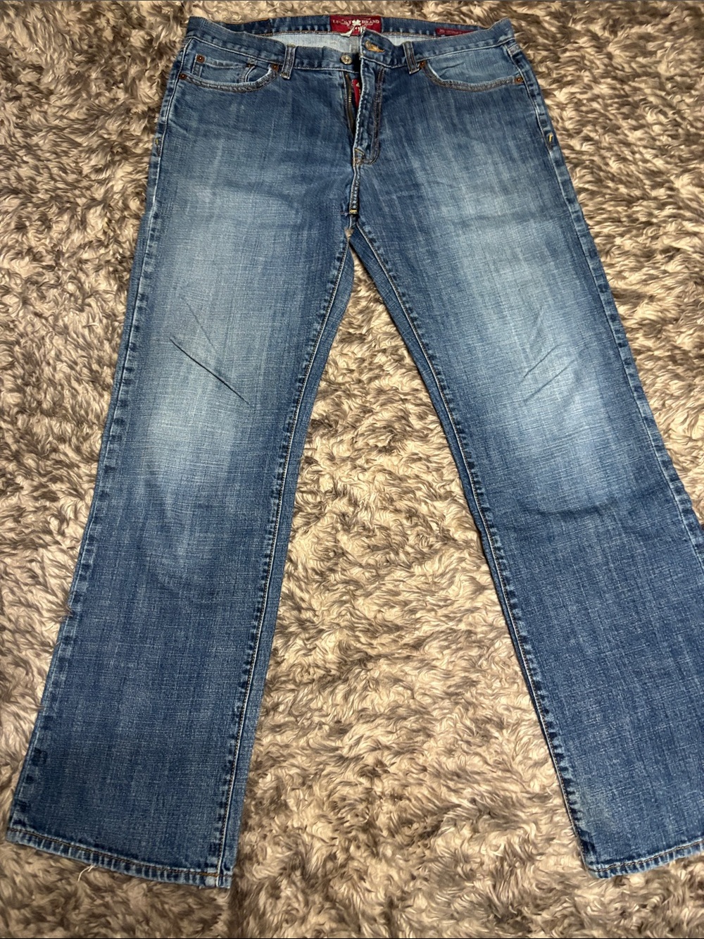 Lucky Brand Blue Straight-Leg Jeans 33x32